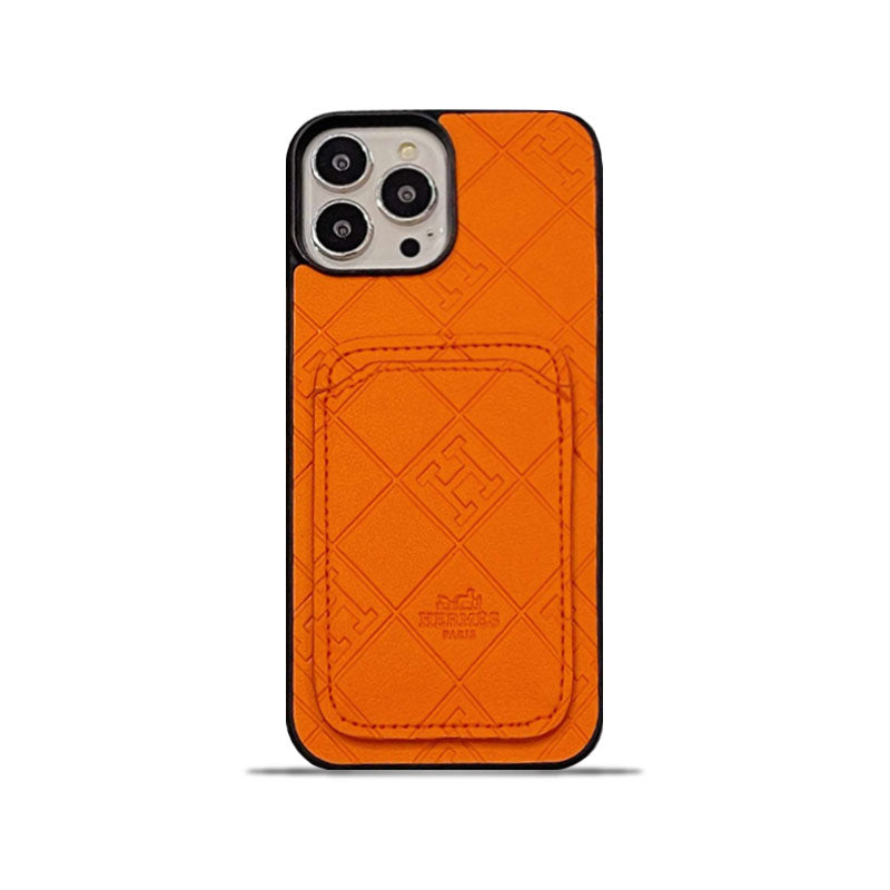 Hermes iPhone Case With Card Holder Orange-KBK241432