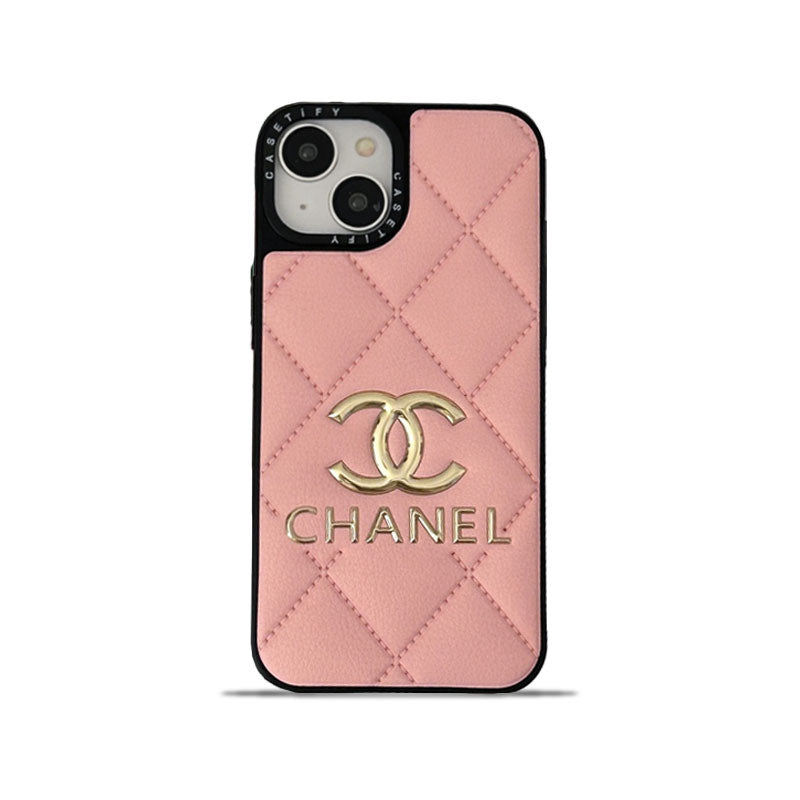 Leather CC iPhone Case Pink-JB240320