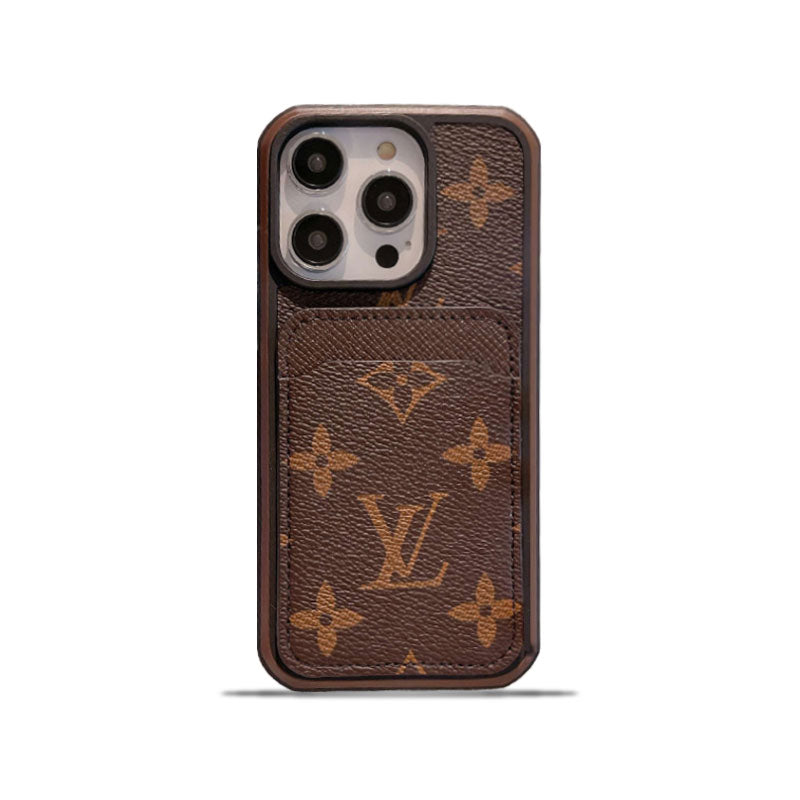 Monogram iPhone Case With Card Holder Big Printing -ZP241107