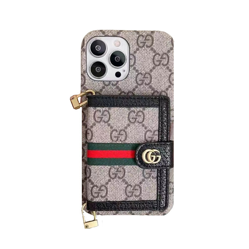 GG iPhone Case With Wallet And Crossbody Strap White -XK240330