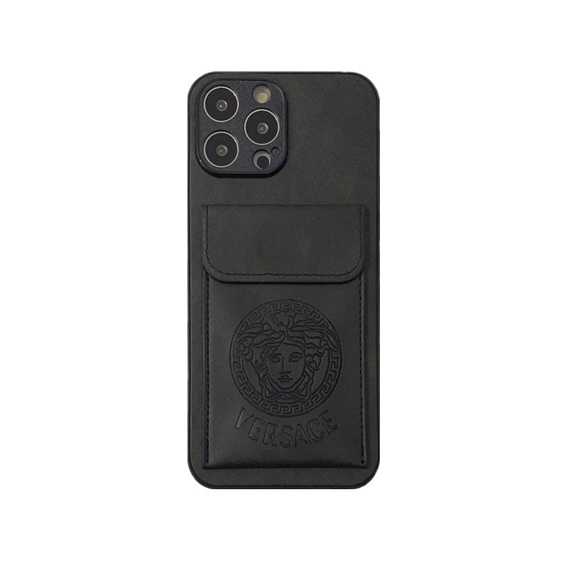 Versace iPhone Case With Card Holder Black-ZPK241502