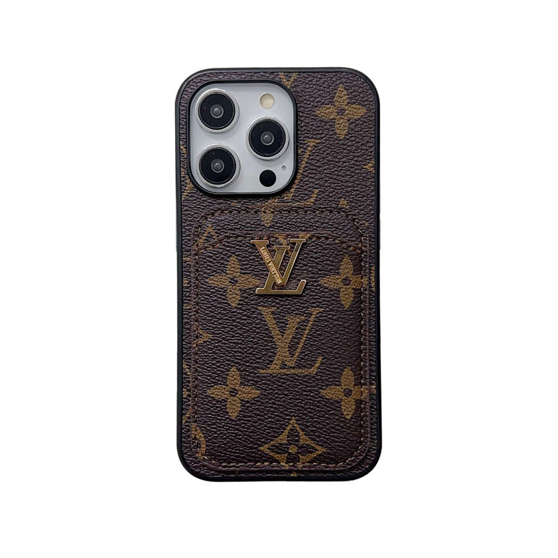 Classic Monogram iPhone Case With Card Holder -Black printing-MonogramD240313