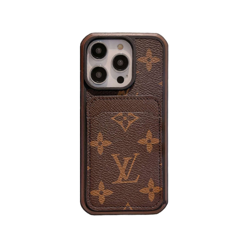 Monogram iPhone Case With Card Holder Big Printing -ZP241107