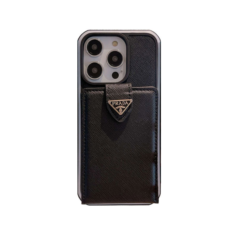 Prada iPhone Case With Wallet Black-QB241235