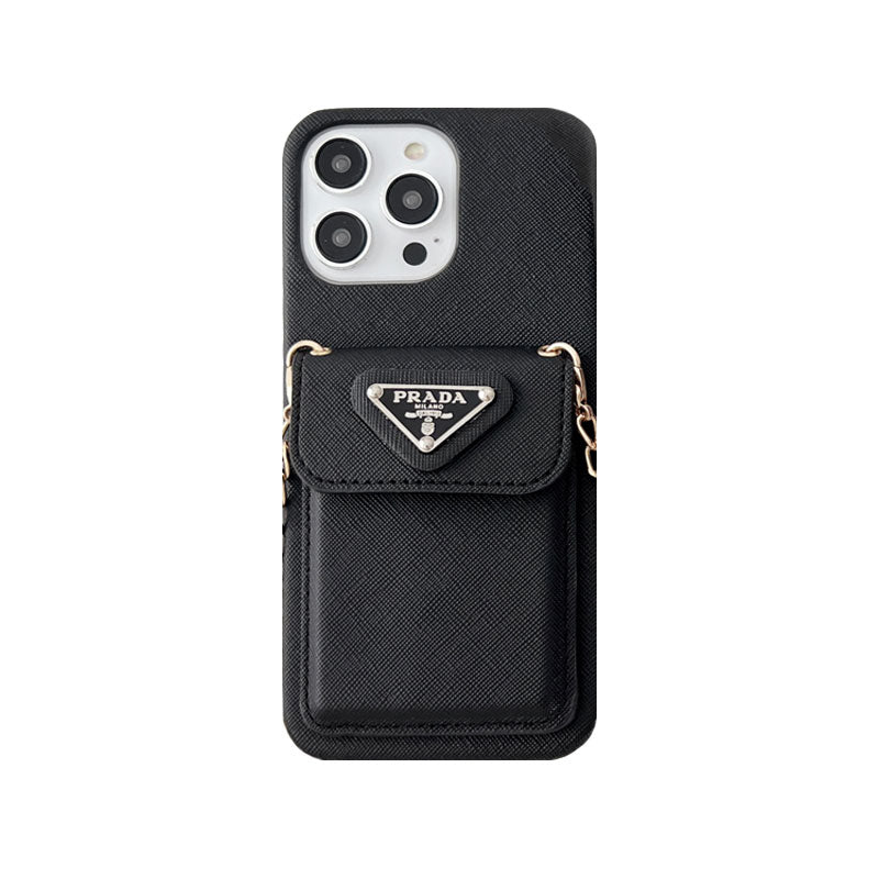 Prada iPhone Case With Wallet And Strap Black -SlK240403