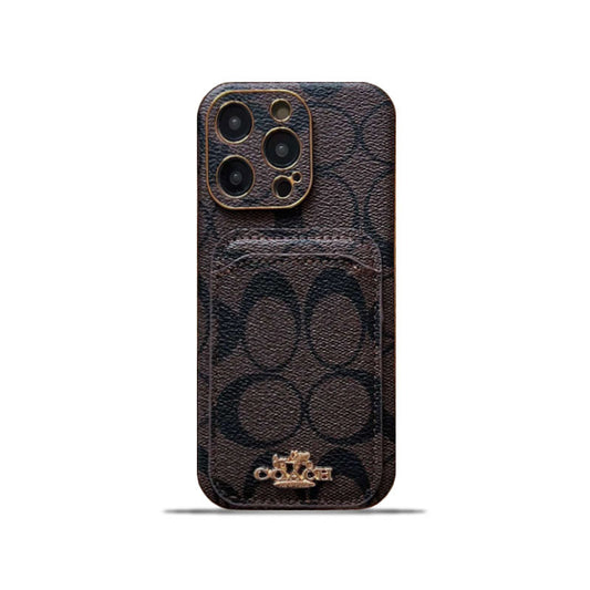 Coach iPhone Case With Card Holder Brown  -KB241651