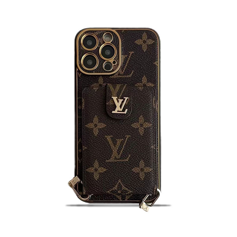 Monogram iPhone Case With Card Wallet And Strap -Big printing-ZQB231228