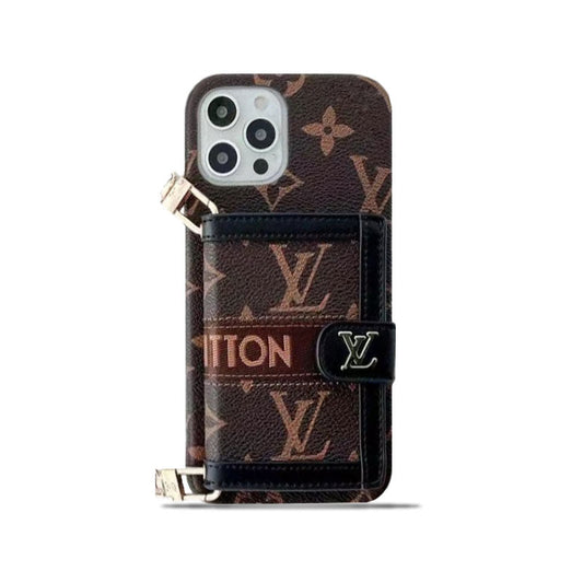 Monogram iPhone Case With Wallet And Strap Black -DL240329