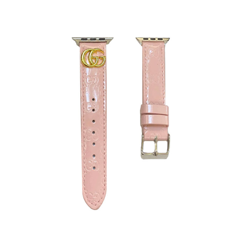 Leather GG Apple Watch Band Orange-LGk240509