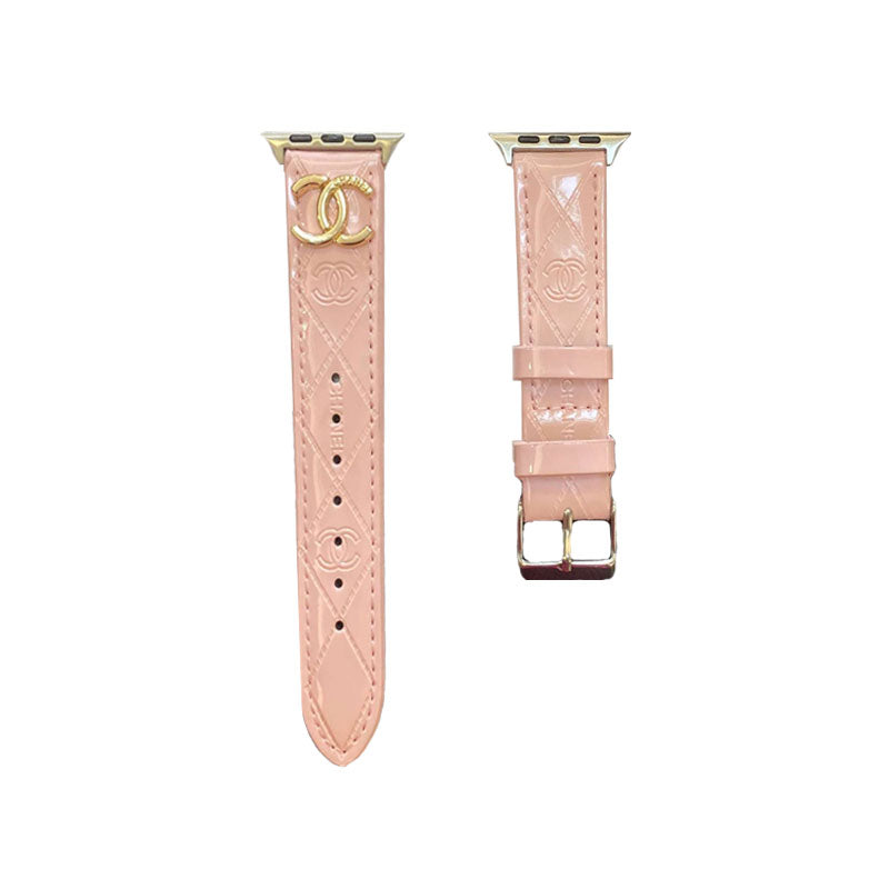 Leather CC Apple Watch Band Pink-DLG240509