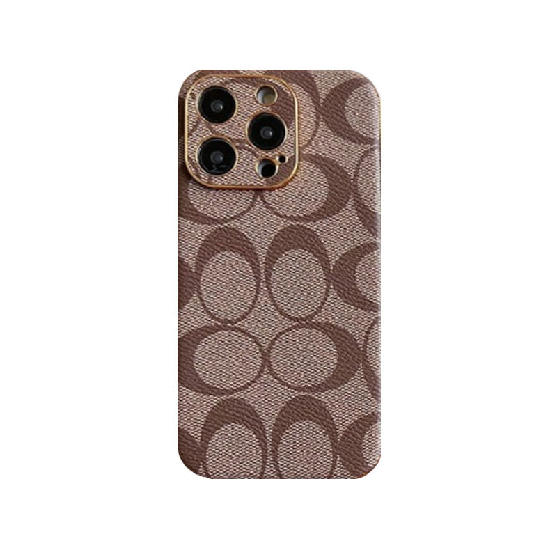 Coach iPhone Case Leather Light Brow -QBK240513