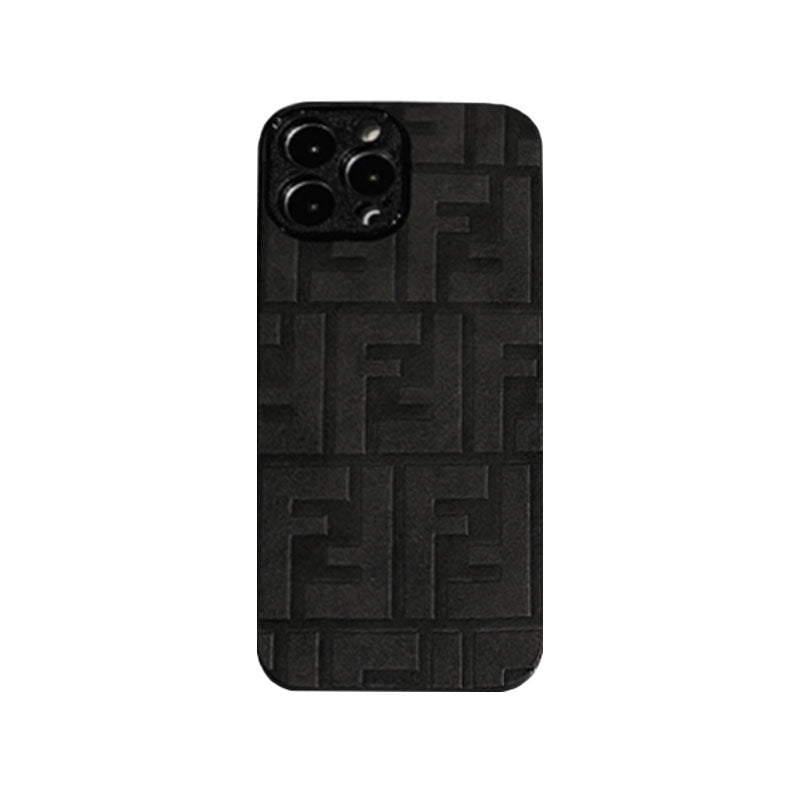 Leather Fendi iPhone Case Black-HDK240603