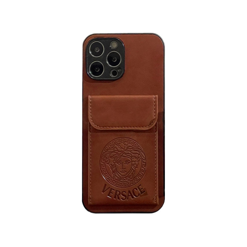 Versace iPhone Case With Card Holder Brown-ZPK241502