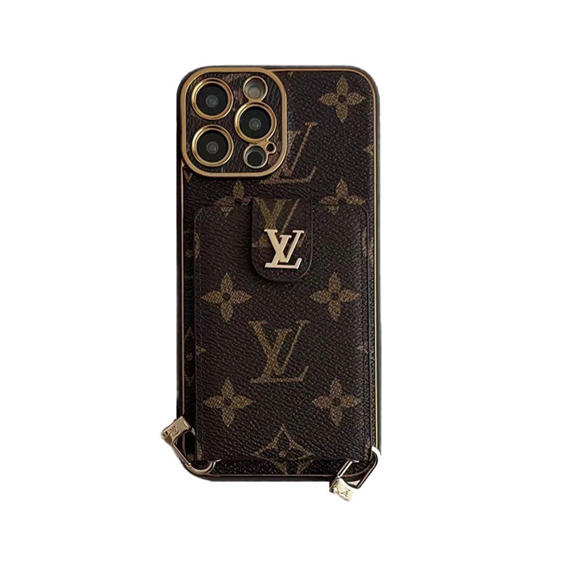 Monogram iPhone Case With Card Wallet And Strap -Big printing-ZQB231228