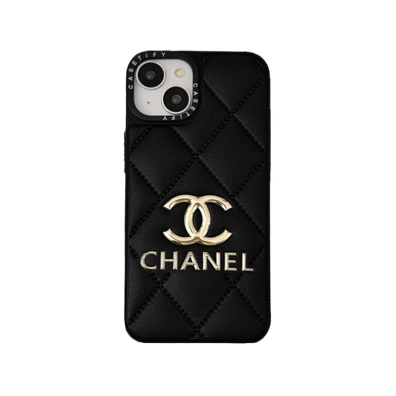 Leather CC iPhone Case Black-JB240320