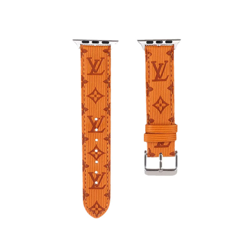 Luxury Monogram Apple Watch Band Leather Brown-SW24422