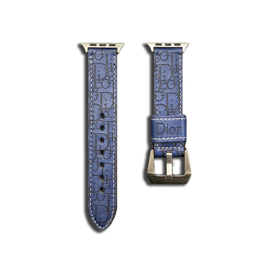 Leather CD Apple Watch Band Blue-YHK240509