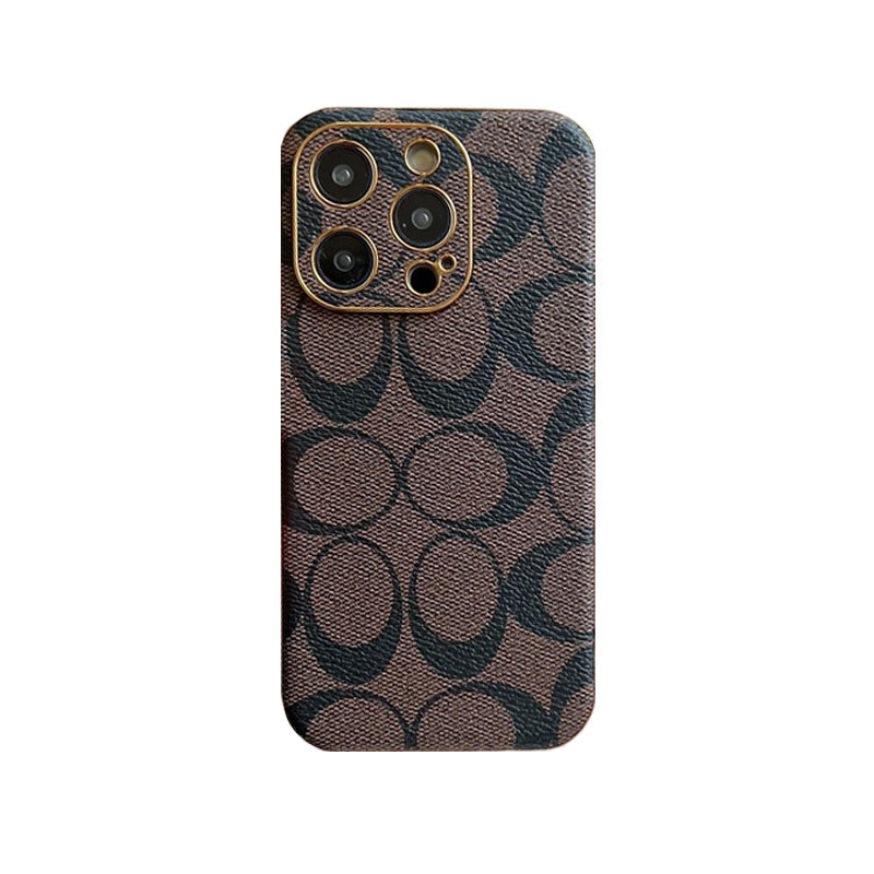 Coach iPhone Case Leather Light Brow -QBK240513