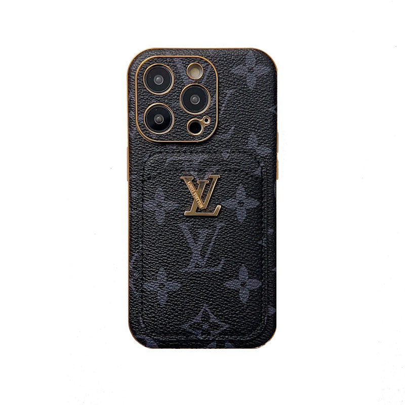 Classic Monogram iPhone Case With Card Holder -Black printing-CHD231124