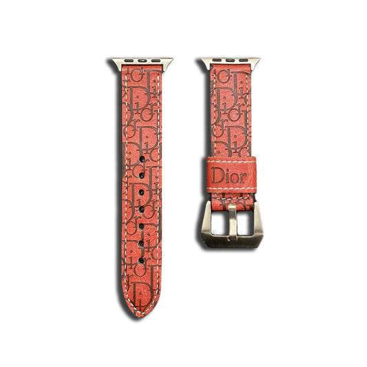 Leather CD Apple Watch Band Red-YHK240509