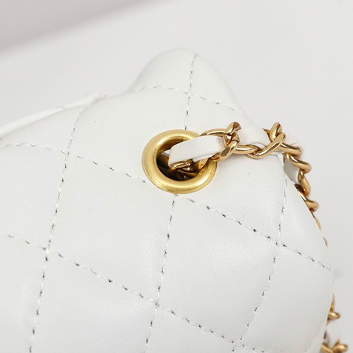 Mini Classic Lambskin Pearl Crush Flap Crossbody Bag