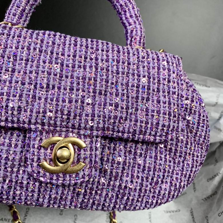 Tweed Bag with Top Handle