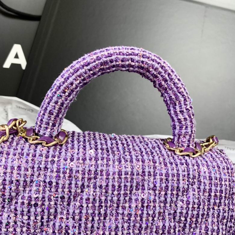 Tweed Bag with Top Handle