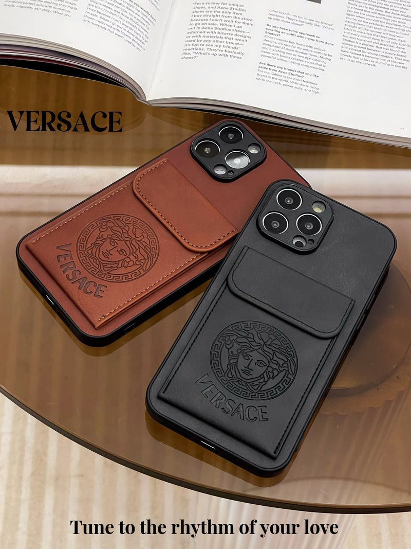 Versace iPhone Case With Card Holder Black-ZPK241502