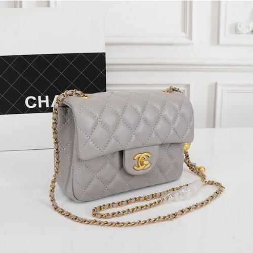 Mini Classic Lambskin Pearl Crush Flap Crossbody Bag