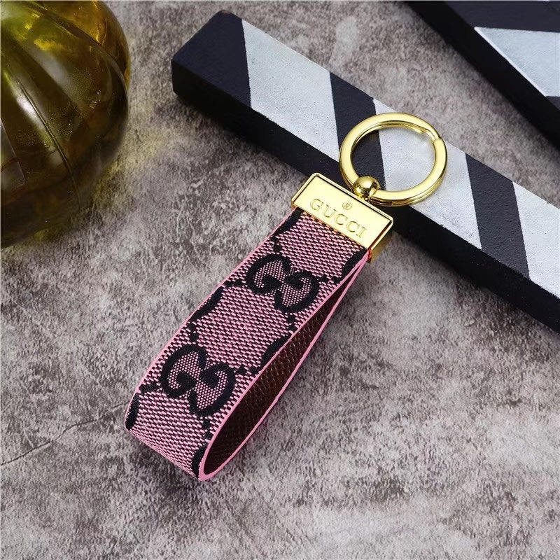 Leather Monogram Keychain