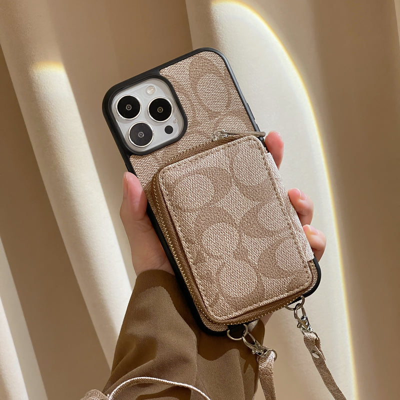 Coach iPhone Case With Wallet Coffee-LQB241412