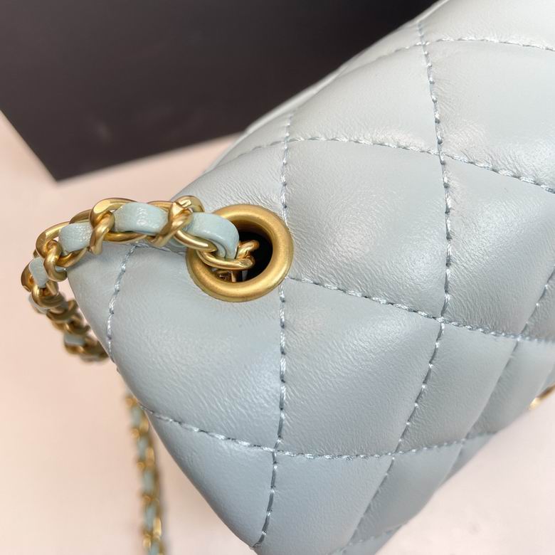 Mini Classic Lambskin Pearl Crush Flap Crossbody Bag