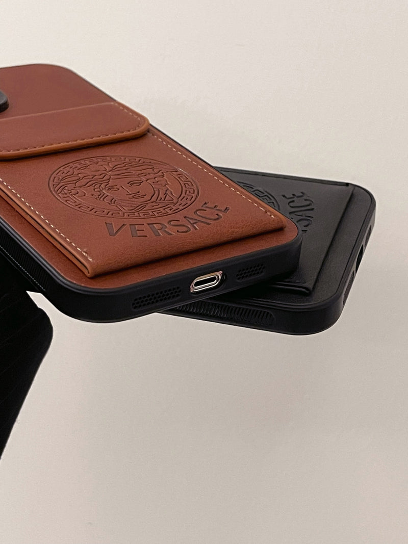 Versace iPhone Case With Card Holder Brown-ZPK241502