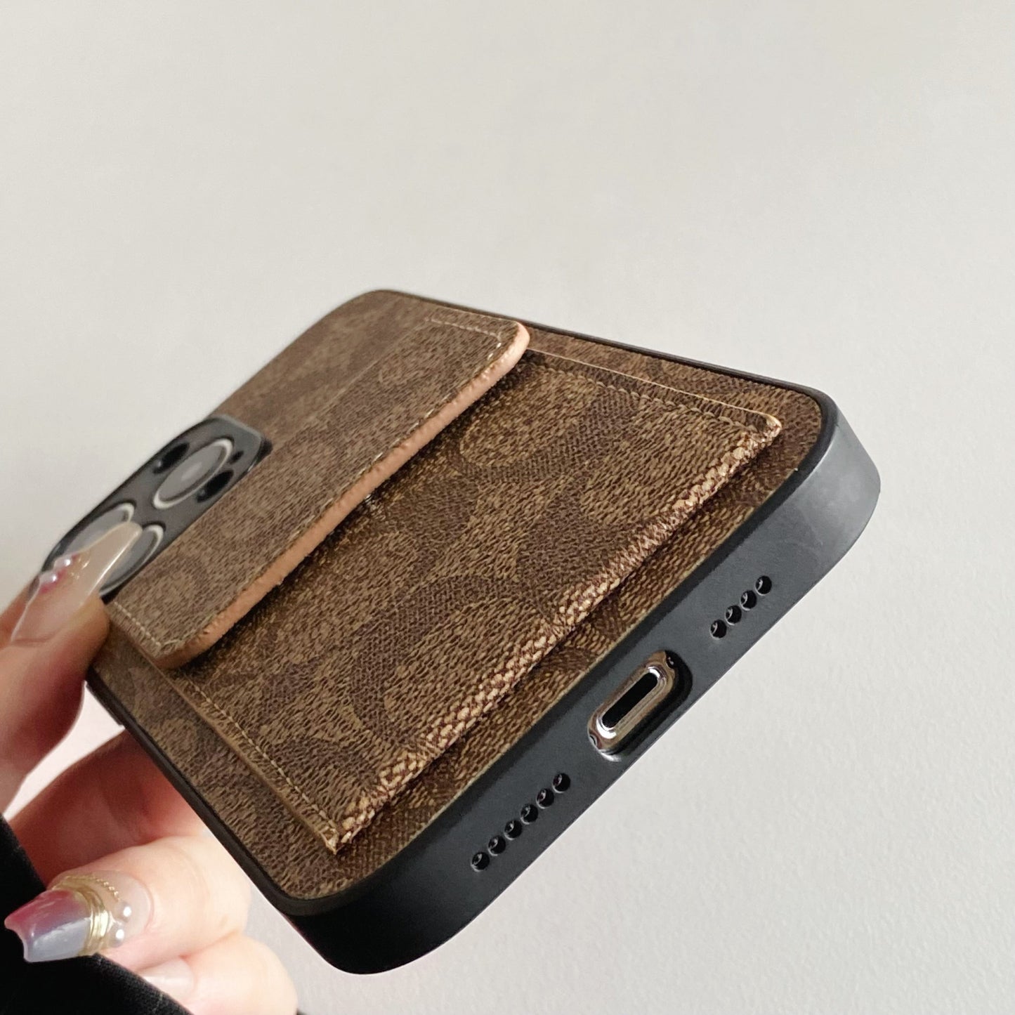 Coach iPhone Case With  Wallet Light Brown-HP240513