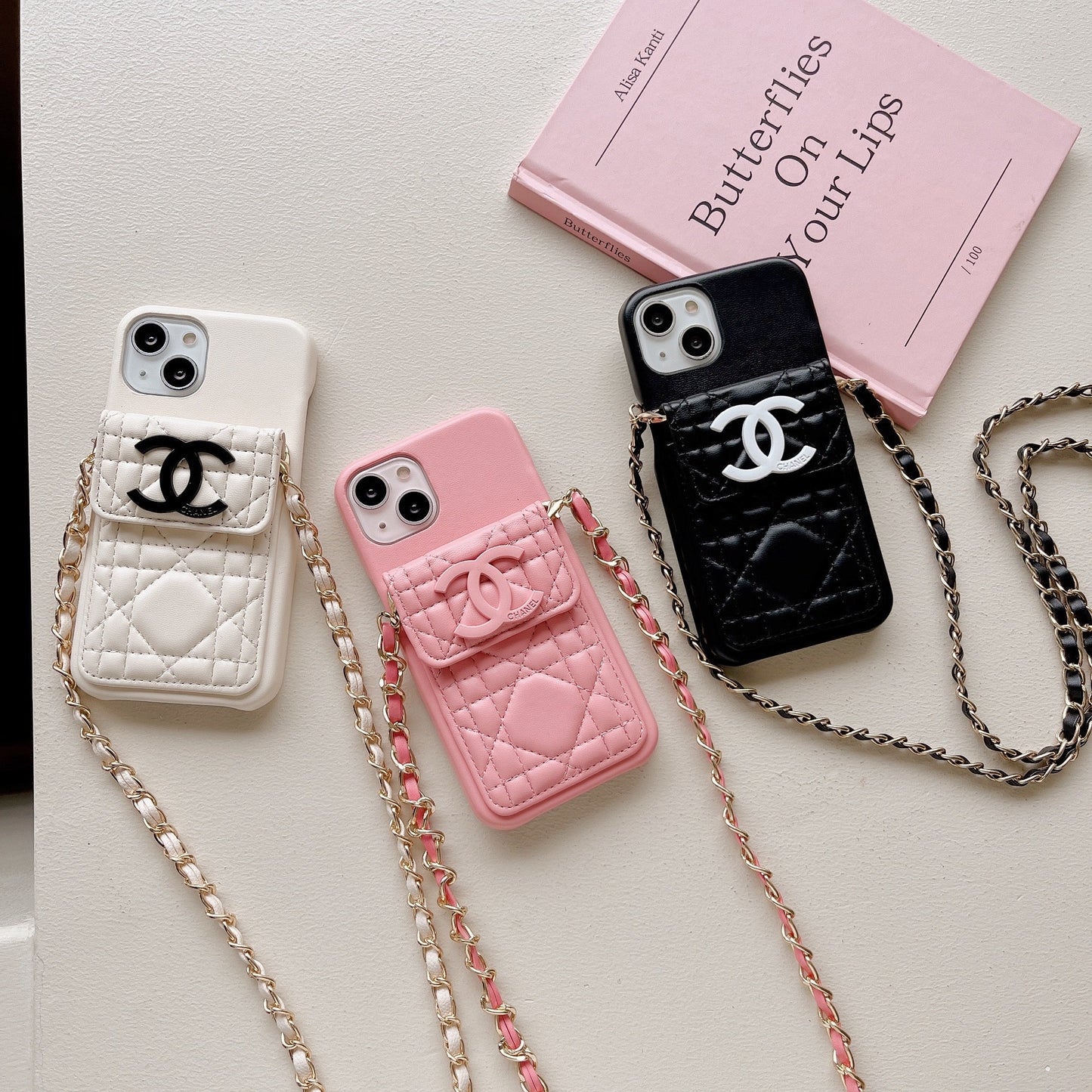 CC iPhone Case With Wallet And Strap Black -GS241602