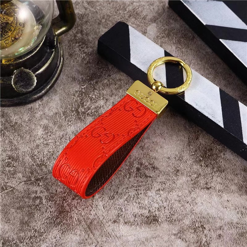 Leather Monogram Keychain