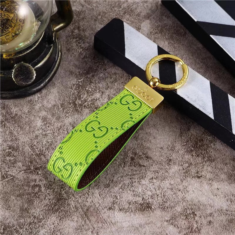 Leather Monogram Keychain