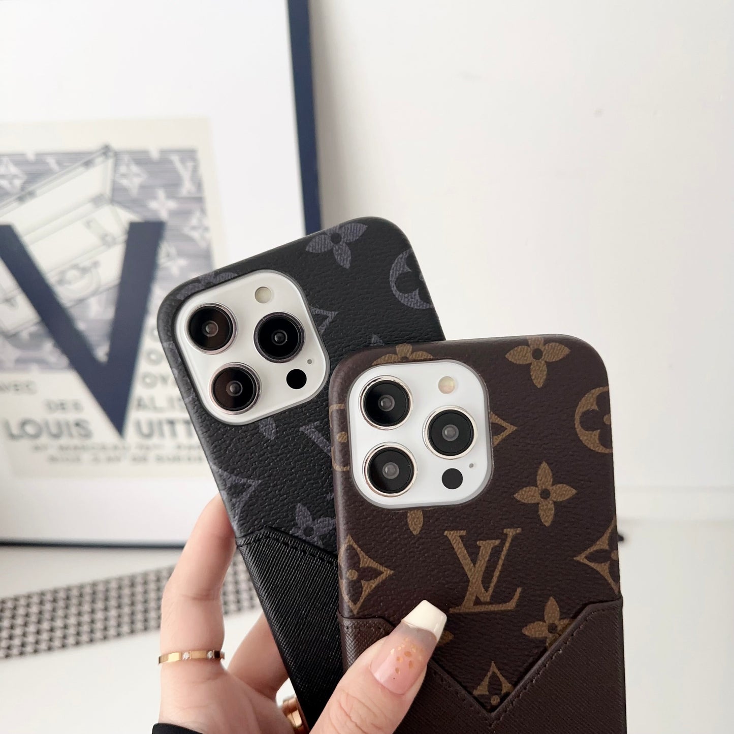 Monogram iPhone Case With Pouch Brown Printing -KB240329