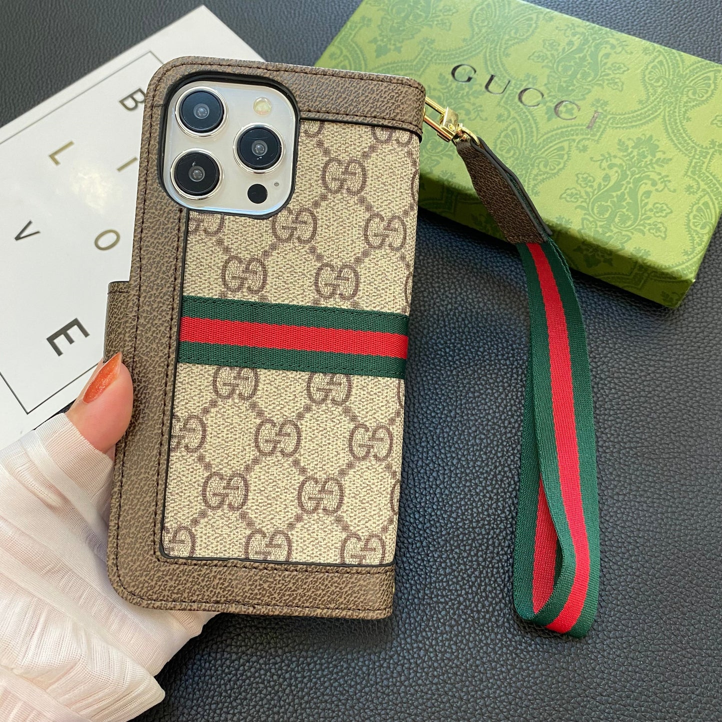 GG iPhone Case With Wallet Bag -QB240424