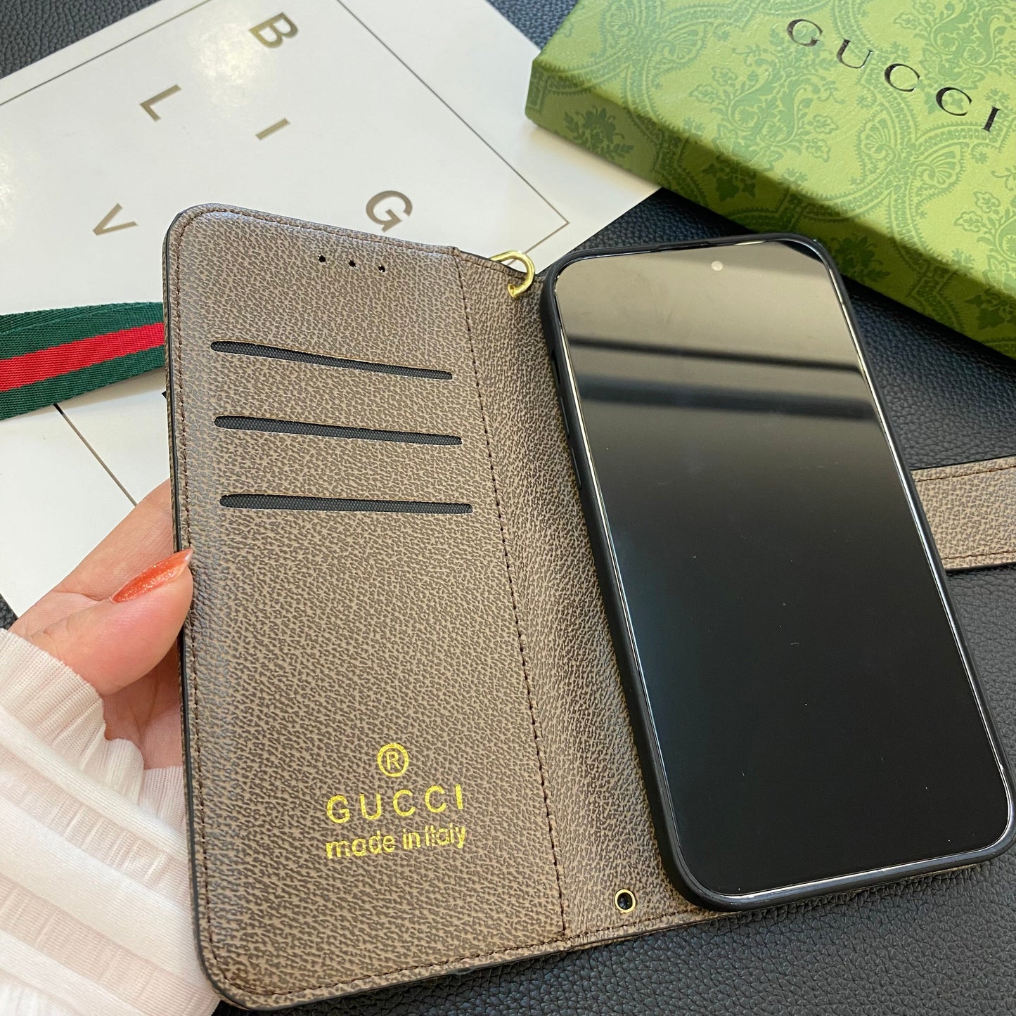 GG iPhone Case With Wallet Bag -QB240424