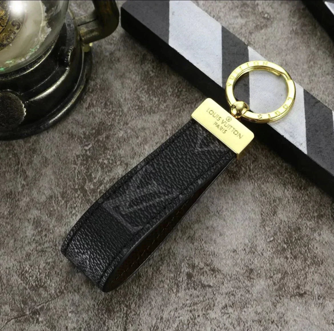 Leather Monogram Keychain