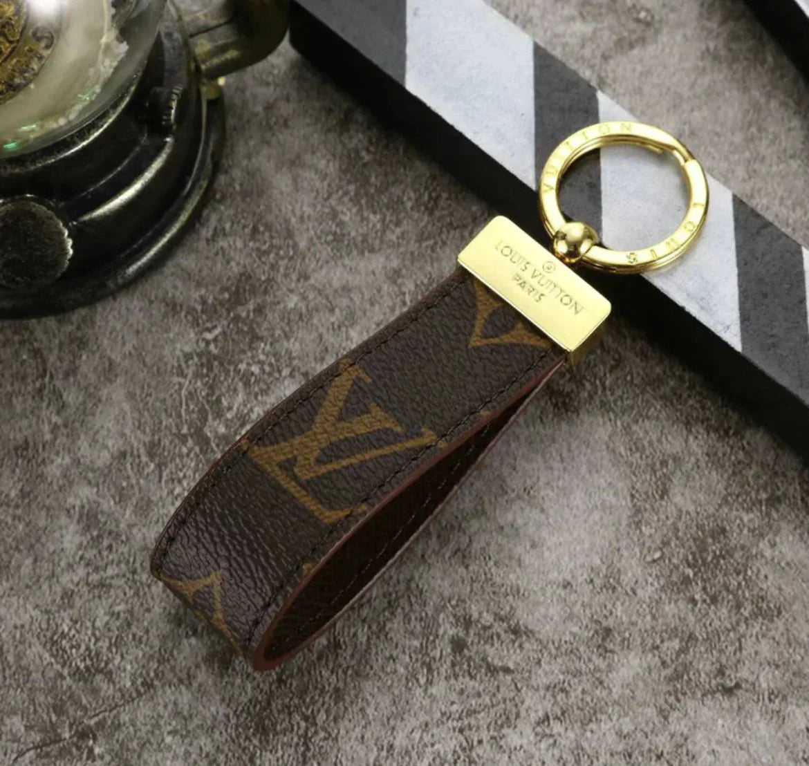 Leather Monogram Keychain