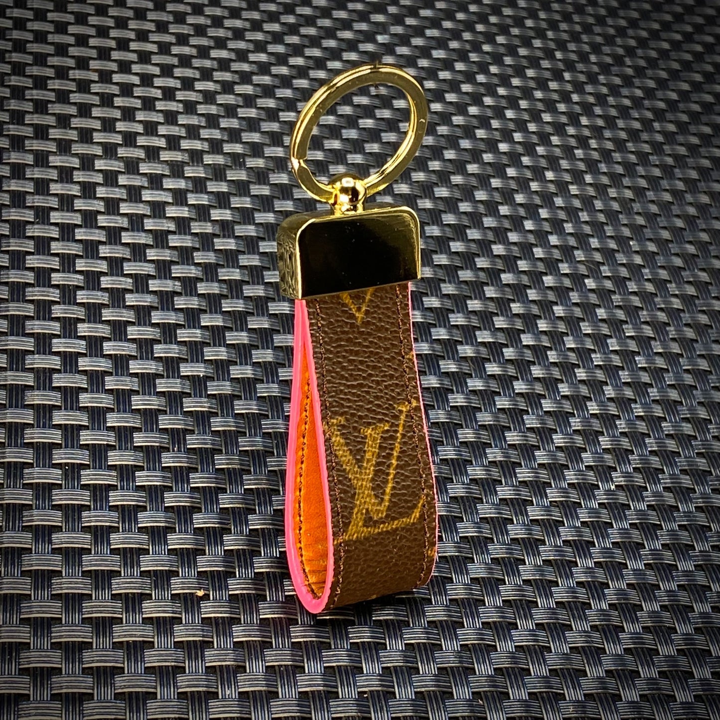 Leather Monogram Keychain