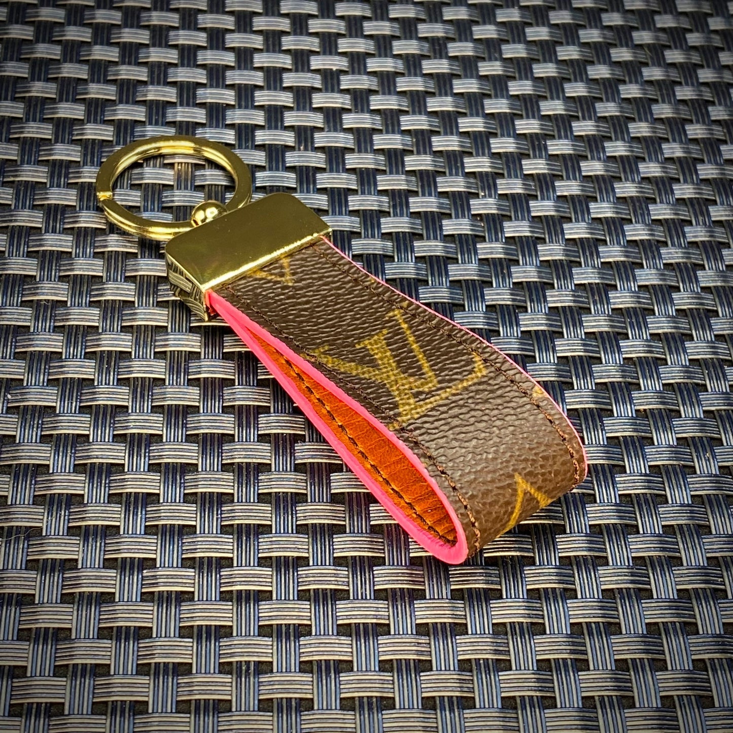 Leather Monogram Keychain