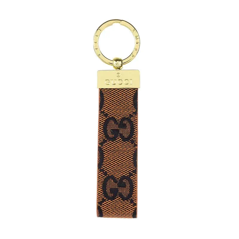 Leather Monogram Keychain