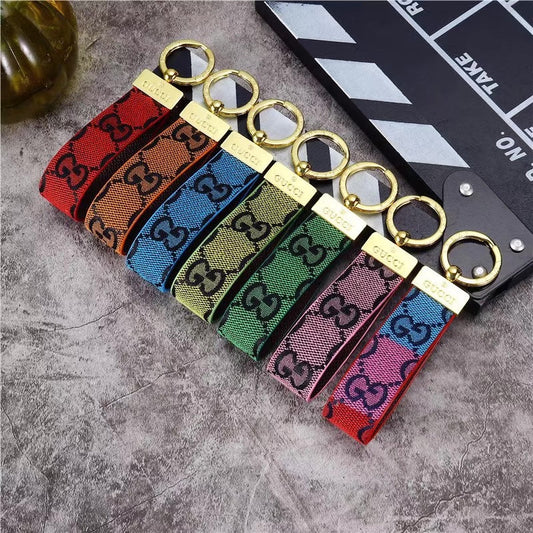 Leather Monogram Keychain