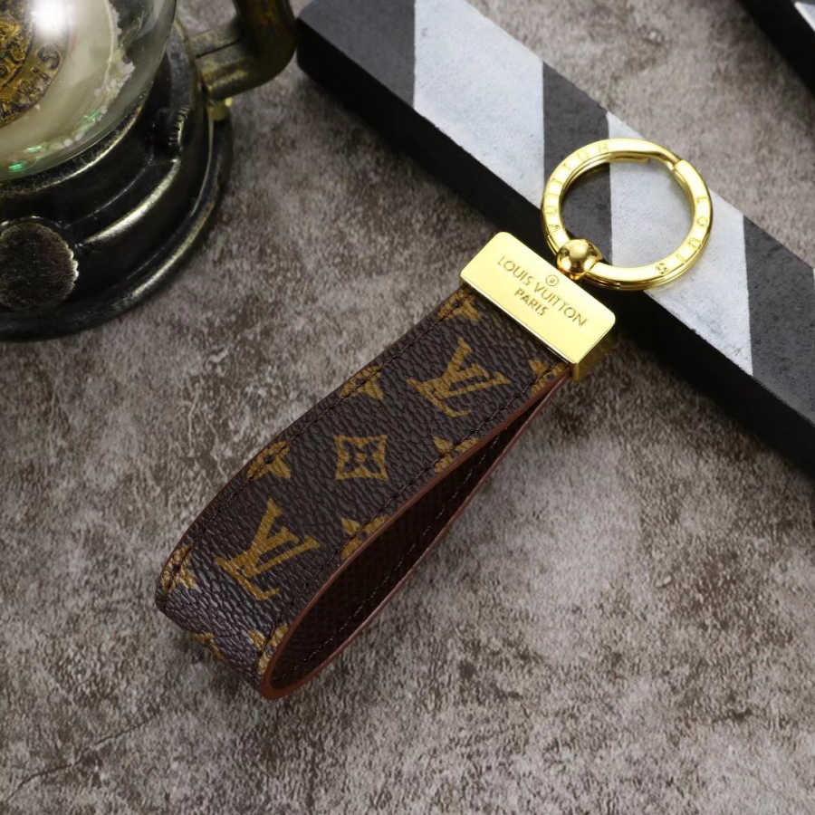 Leather Monogram Keychain