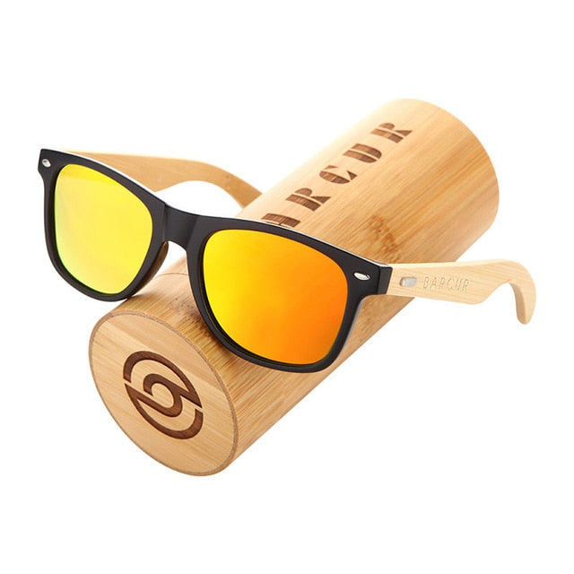 BARCUR Polarized Bamboo Sunglasses Men Wooden Sun glasses Women Brand Original Wood Glasses Oculos de sol masculino