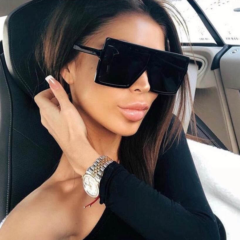 Plastic Oversized Women Sunglasses Square Brand Designer Big Frame Sunglasses For Female UV400 Sun Glasses oculos masculino