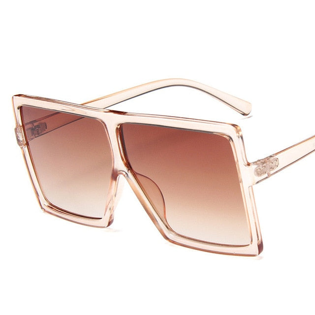 Plastic Oversized Women Sunglasses Square Brand Designer Big Frame Sunglasses For Female UV400 Sun Glasses oculos masculino